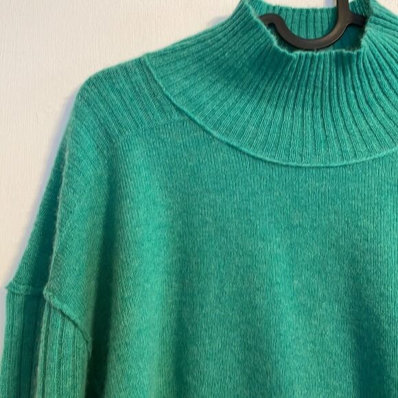 Free People Aubrey Cashmere Turtleneck Sweater Green L - Picture 8 of 9